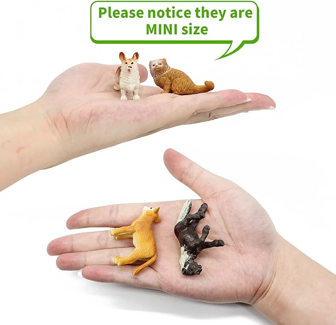 iftnotea 12PCS Mini Farm Animal Toy Figurines - Tiny Plastic Barn Animals Figures with Little Horse Cow Dog Cat 3 4 5 6 7 8