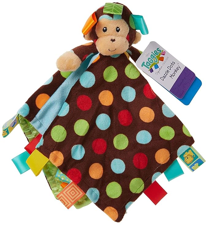 Mary Meyer Taggies Dazzle Dots Character Blanket, Monkey