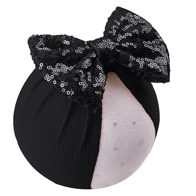 Glitter Bows for Baby Girls Headband, Newborn Bows Headbands Baby Accessories.(FD117) (Gold