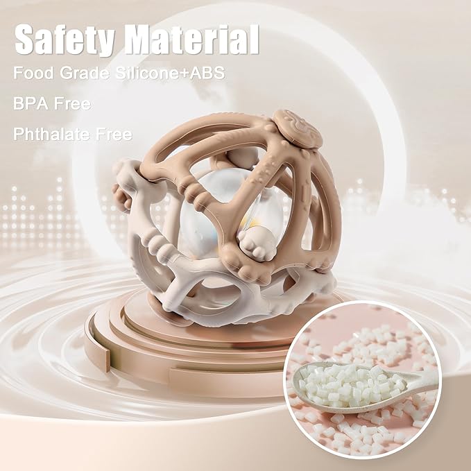 Stereo Rattle Teether, Sensory Teething Toys for Baby