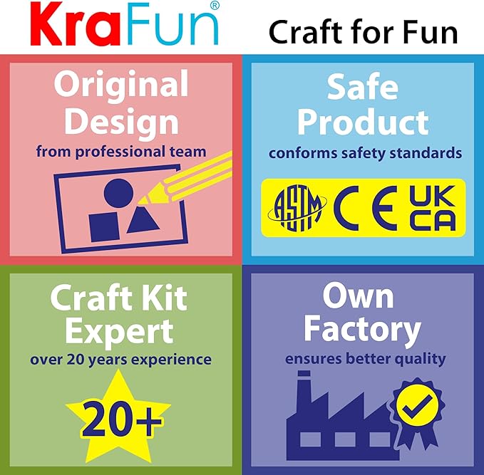 KRAFUN Mermaid Sea Animals Beginner Sewing Kit for Kids Art & Craft kit, Includes 5 Soft Plush Dolls, Instructions & Felt Materials for Learn to Sew, Embroidery Skills, Gift for Girls Educational