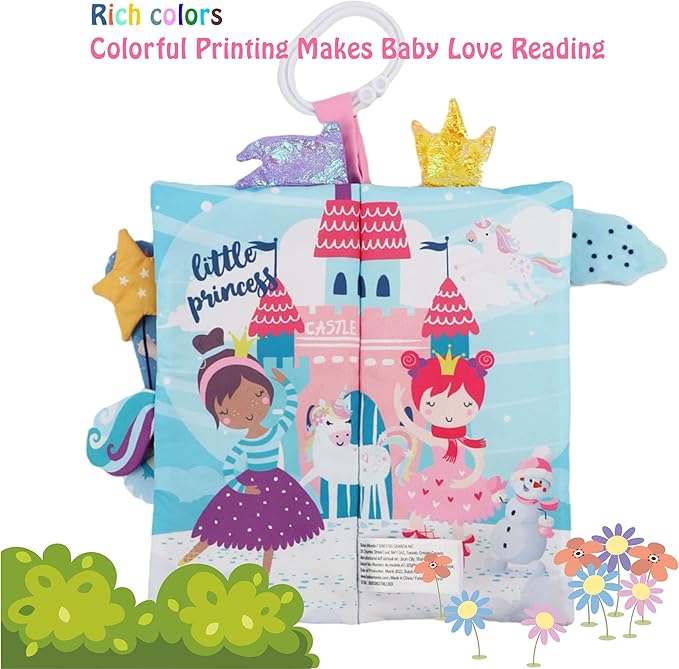 BebeMondo Baby Books 0-6 Months, Touch Feel Soft Cloth Crinkle Books for Babies 6 to 12 Months