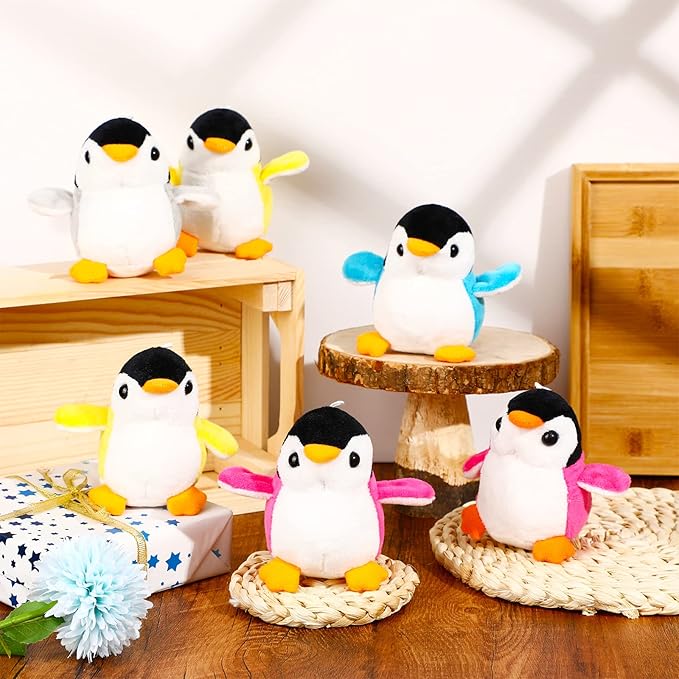 Kasyat 24 Pcs Stuffed Penguins Mini Plush Penguin Stuffed Toys Animal, Cute Small Baby Penguin Stuffed Doll Keyholder Bag Pendant for Birthday Gifts Party Favors 4 Inch,4