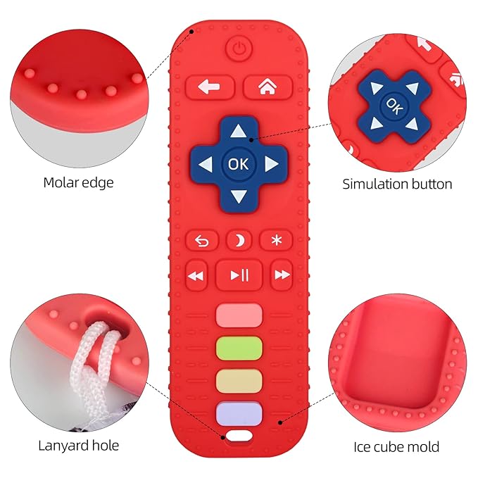 Chuya Remote Teethers Silicone Baby Teething Toys, TV Remote Teether