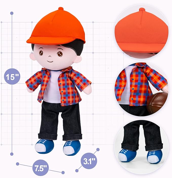 OUOZZZ Soft Baby Doll for Boys Girls - My First 15"