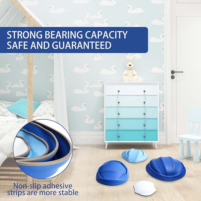 Swinging Stepping Stones for Kids, 4pcs Non-Slip Plastic Balance River 3 4 5 6 7 8