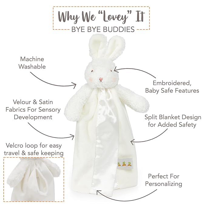 Bunnies By The Bay "Bun Bun Bunny" - 11 inch Stuffed Rabbit and Baby Blanket