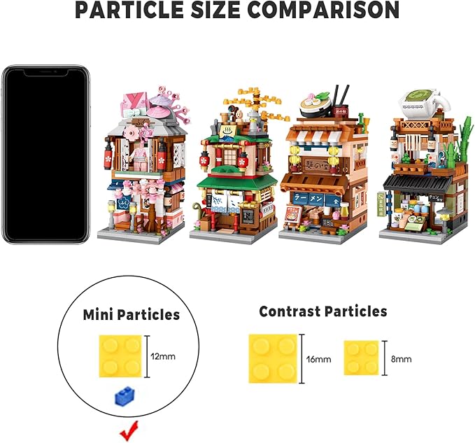 Japanese Street View Shop Bricks, Mini DIY Building Blocks Model MOC Construction Toy (Matcha Shop)
