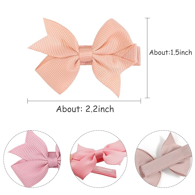 CLLOT Hair Bows, 42PCS 2" Fully Lined Bows Clips for Girls