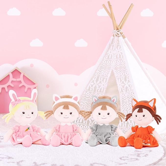 Onetoo First Baby Doll Plush Rag Doll Sleeping Cuddle Buddy Dress14(Milly Series)