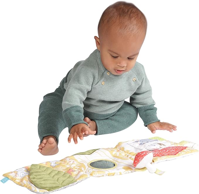 Manhattan Toy Deer One Soft Activity Crinkle Book & Fold Out Pat Mat for Baby, Toddler with Squeaker