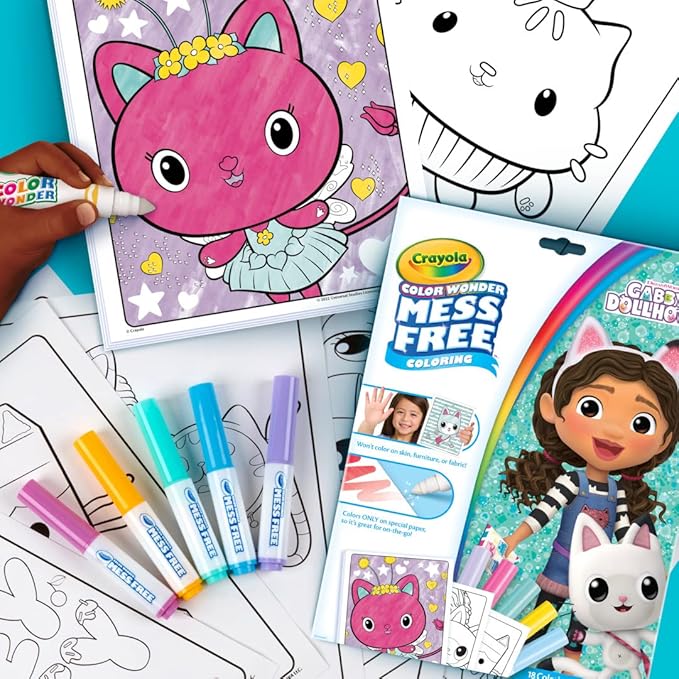 Crayola Gabbys Dollhouse Color Wonder Activity Set, Mess Free Coloring Pages for Toddlers, No Mess Activity, Toys & Gifts for Kids