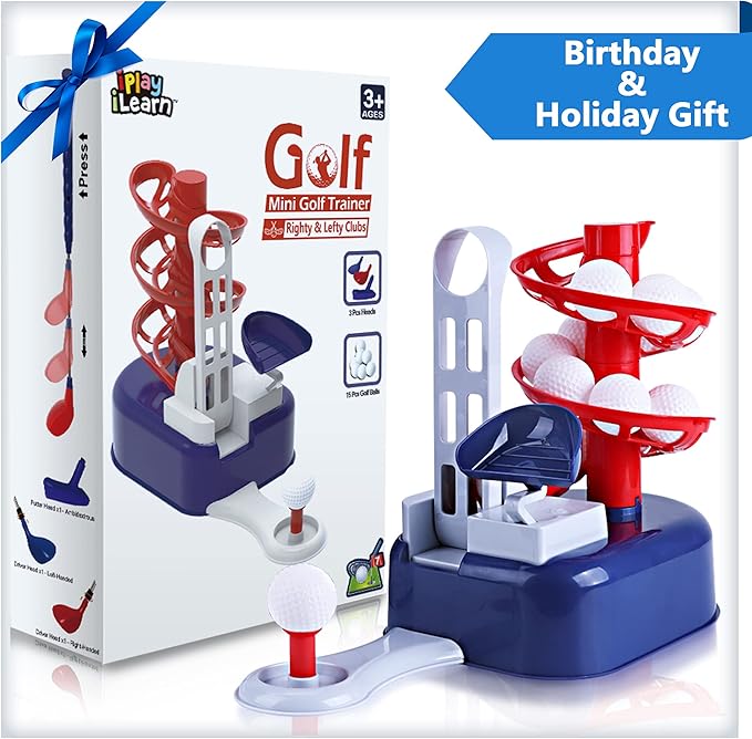 iPlay, iLearn Kids Golf Toys Set W/Left & Right Club Head 3 4 5 6 7 8