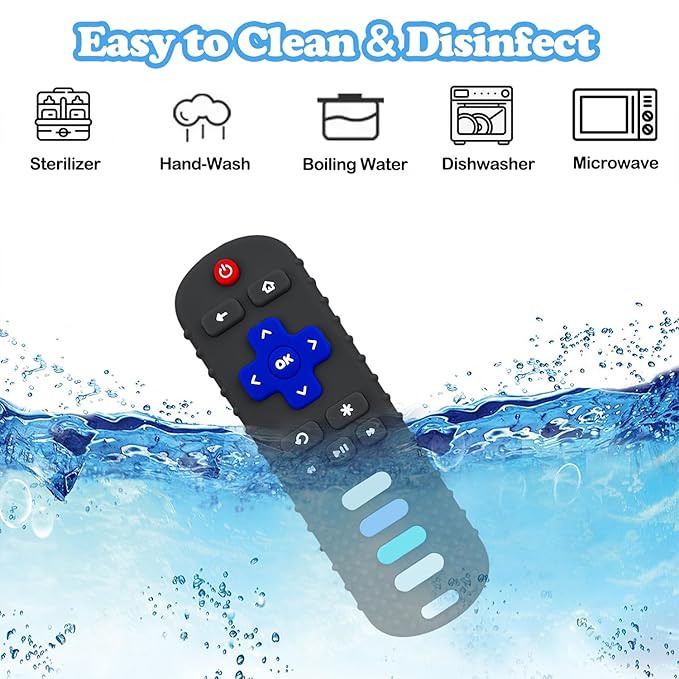 Baby Teething Toys, Food Grade Silicone Remote Control Teether for Babies 3 6 12 18 Months