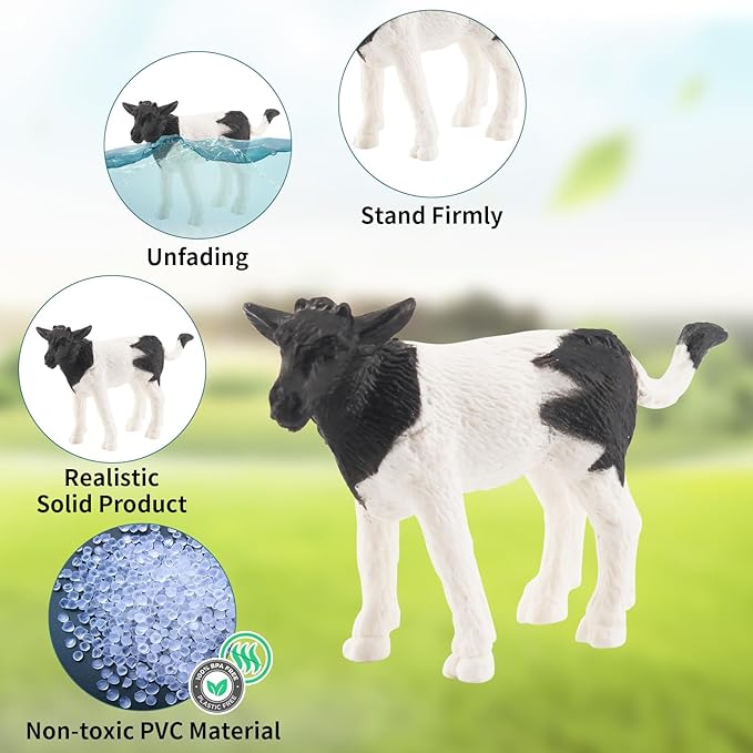 iftnotea 12PCS Mini Farm Animal Toy Figurines - Tiny Plastic Barn Animals Figures with Little Horse Cow Dog Cat 3 4 5 6 7 8