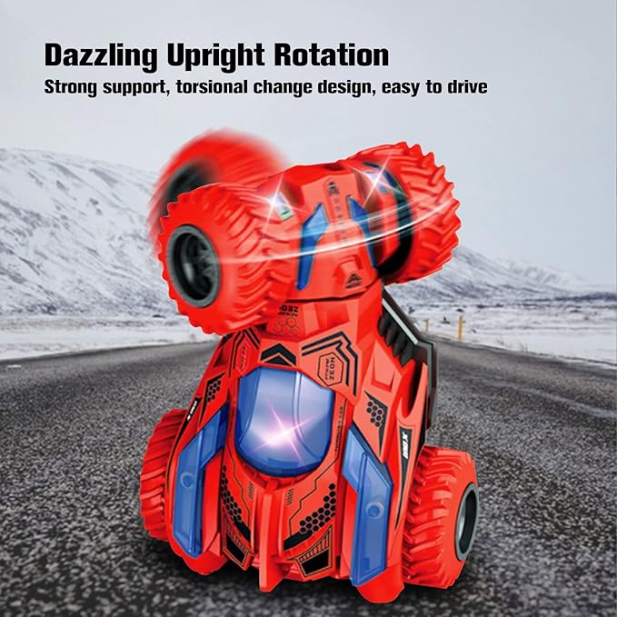 2 Pack Stunt Spinning Toy Car for 3 Year Old Boys,Kids Toys Pull Back Car for 3 Year Old Boy Girl and Toddler 3 and 360° Upright