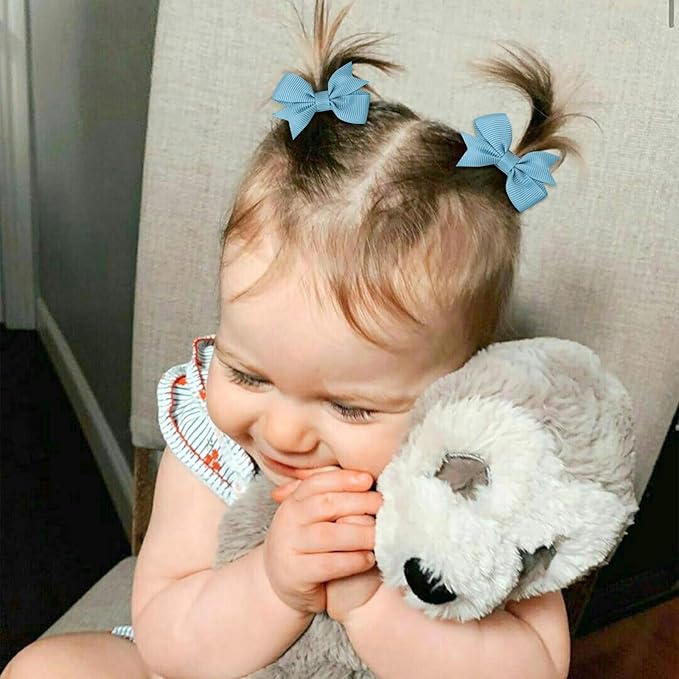 48PCS OAOLEER Fully Lined Hair Clips and Bows for Baby 24 Color D-48pcs)