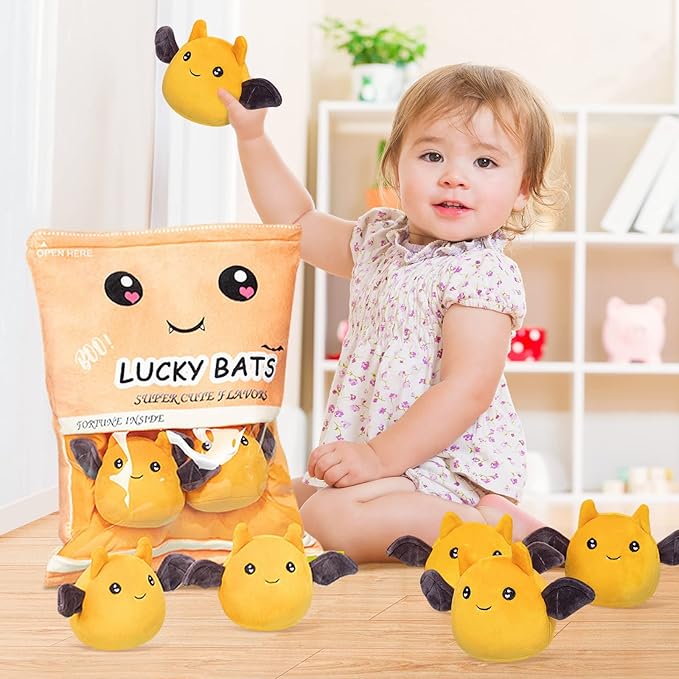 REFAHB Lucky Bat Plush Toy, Removable Stuffed Animal Plush Dolls (5pcs a