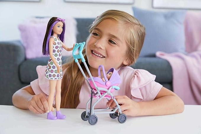 Barbie Skipper Babysitters Inc Playset with Doll, Stroller 5 Accessories,