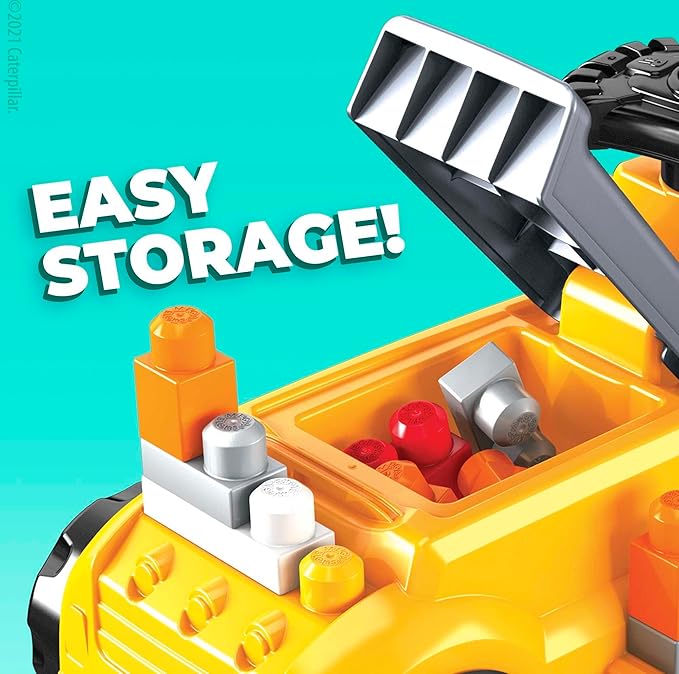 MEGA BLOKS First Builders Cat Toddler Building Blocks Toy Set, Build ‘n Play Ride-On with 11 Pieces and Storage 1+ Years