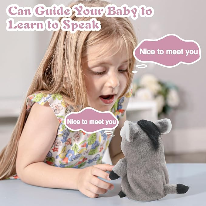 HOMILY Donkey, Repeats What You Say Plush Animal Toy Electronic Hamster Mouse for Boys