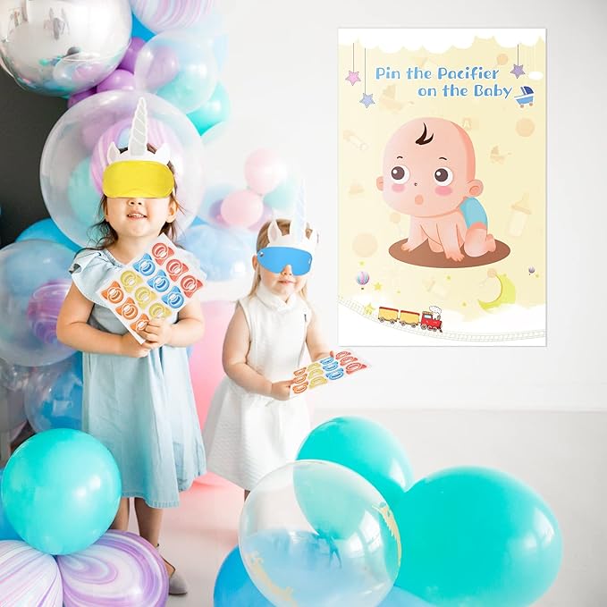 Hooqict Pin The Pacifier On The Baby Game, Baby Pacifier 72pcs Pacifiers