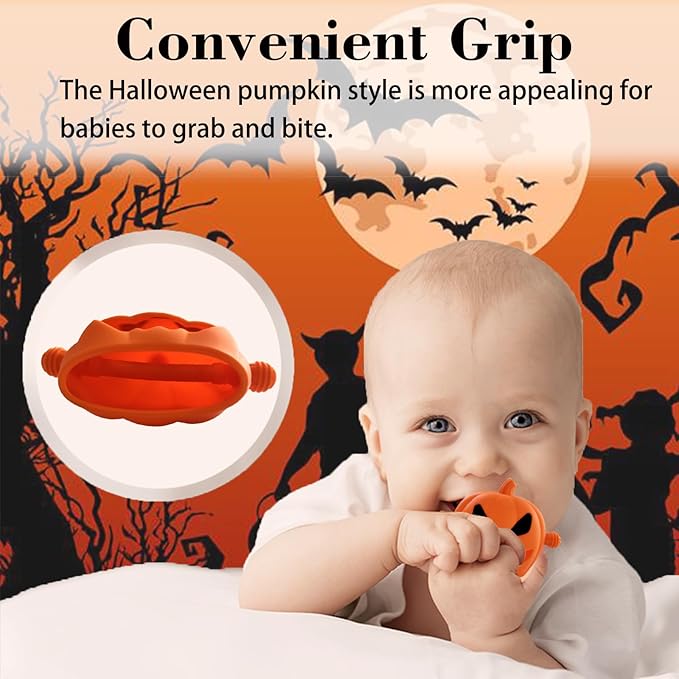 Halloween teethers for Baby, Cute Cartoon Baby Teething Toy 3-6 Months 6-12 Months