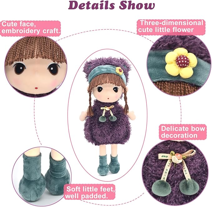HWD Kawaii 17 inch Stuffed Plush Girl Toy Doll Good