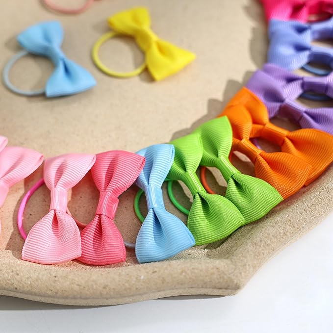 40PCS 2 Inches Baby Hair Ties, OAOLEER Toddler Hair Ties with Bows 2 Inch)