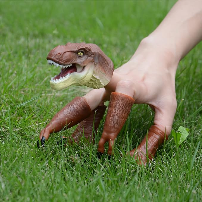 HugOutdoor New T-Rex Dinosaur Finger Puppet Toy Cosplay Novelty Christmas