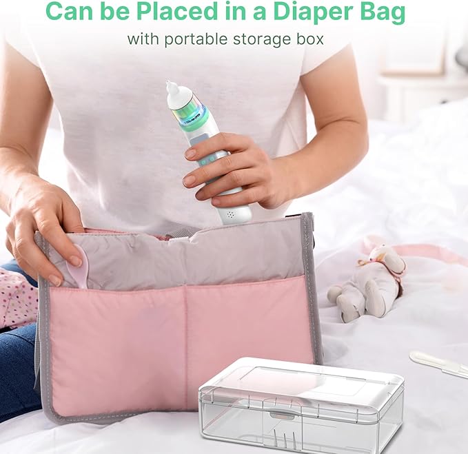 Nasal Aspirator for Baby, Electric Baby Nose Sucker with Adjustable 5 Levels Suction 3 Tips,