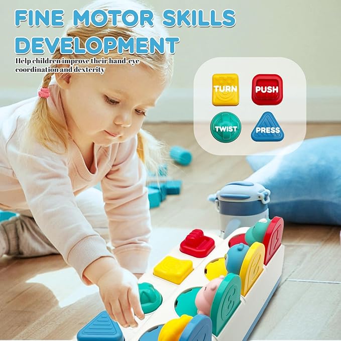 Interactive Dinosaur Pop Up Toy for Babies and Toddlers,Early Learning and Brain Development Educational Plaything 18 Months+