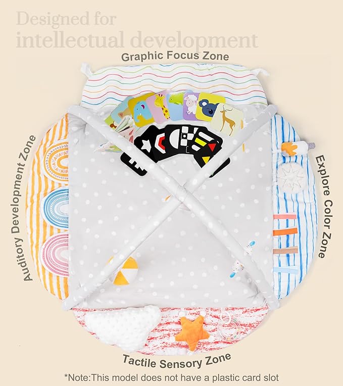 Baby Gym Play Mat, Tummy Time Mat & Pillow 4 Zone