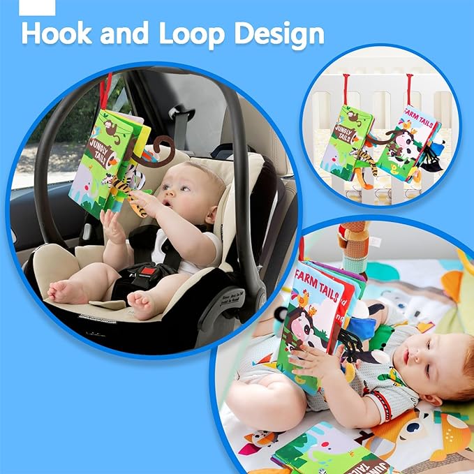 beiens Baby Books 0-6 Months, 2PCS Baby Toys 0-3-6-12-18 Months