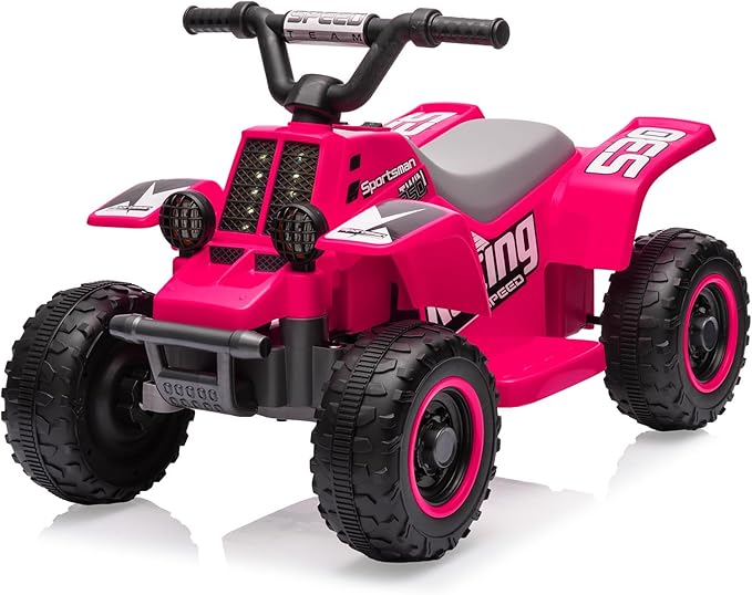Hetoy 6V Kids Ride On Electric ATV, Ride Car with LED Headlights 1-3 Boys