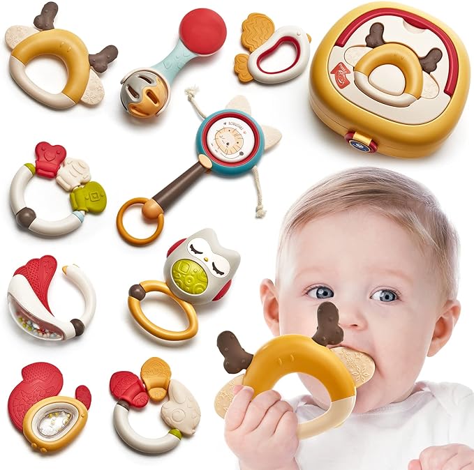Baby Toys 0-6 Months - Baby Rattles Toys Set Infant 0-6-12 Months 0-3-6-12-18 Months