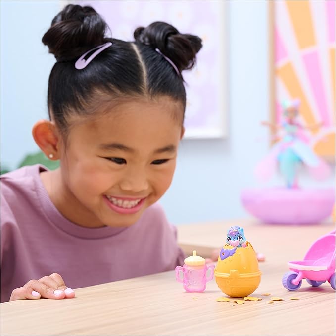 Hatchimals Alive, Hatch N’ Stroll Playset with Stroller Toy and 2 Mini Figures in Self-Hatching Eggs 3 and