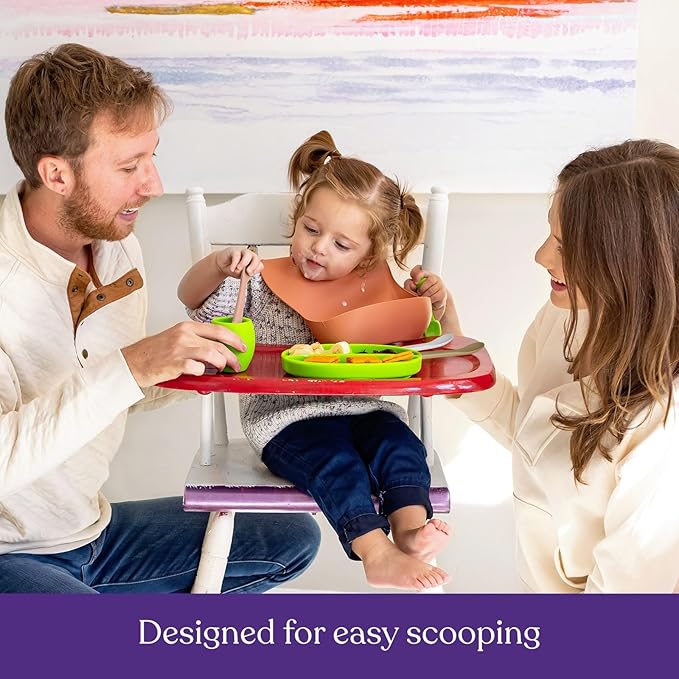 Baby Spoons First Stage Silicone Baby Spoon – Self Feeding Baby Utensils – Infant Spoons First Stage Baby Feeding Spoon - Soft & Gentle on Gums - BPA Free Silicone Baby Spoons Set (Pastel3)
