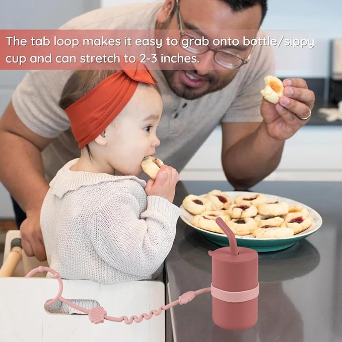 Toy Safety Straps for Baby, Pack of 4 Adjustable Stretchable Sippy Cup Straps 2)