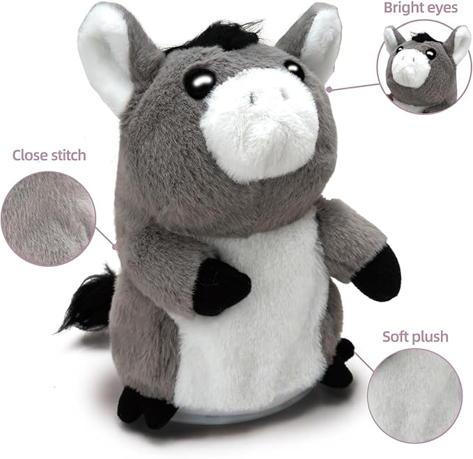 HOMILY Donkey, Repeats What You Say Plush Animal Toy Electronic Hamster Mouse for Boys
