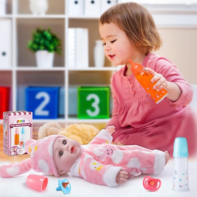 JOYIN Doll Magic Bottle Set, 2 Disappearing Magic Milk & 2 Toy