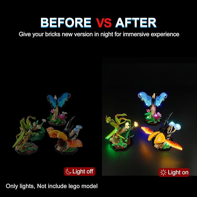 LED Lighting Kit for Lego The Insect Collection, LED Light 21342 Building