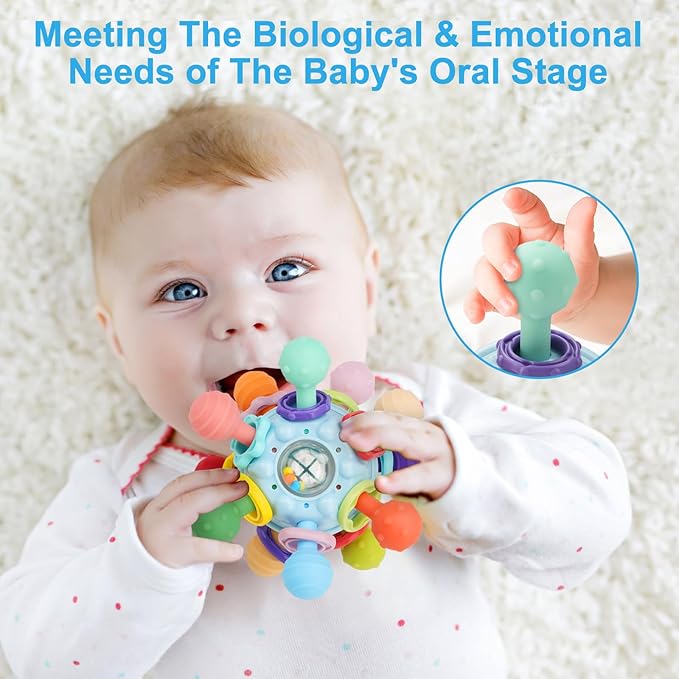 TOHIBEE Baby Montessori Sensory Toys for 0-6 6-12 Months, Food Grade Teething Toys for Babies 0 3 6 9 12 18 Months 1 2
