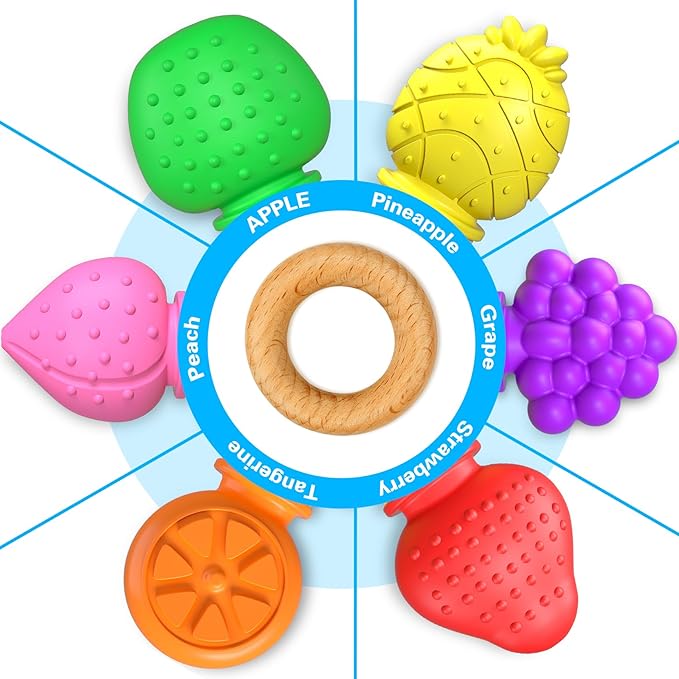 GJZZ Baby Teething Toys 6-12 Months, Montessori Sensory Toys 0-3 6-12
