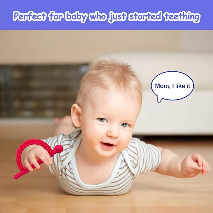 2 Pack Baby Teething Toys, Food Grade Silicone Teethers for Babies 18+ Months