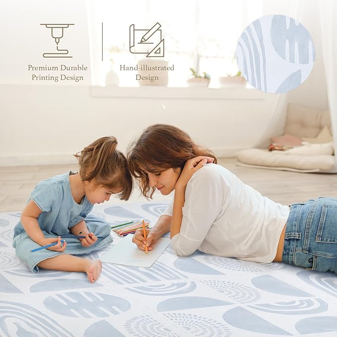 Premium Exercise & Baby Foam Play Mats - Stylish & Large Non-Toxic Odorless Floor Mat 6 Tiles 6ft x 4ft -