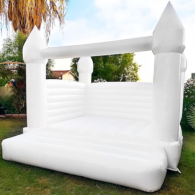 OZIS White Bounce House Castle for Kids, 13x12x10FT PVC Inflatable White Bounce House with Blower