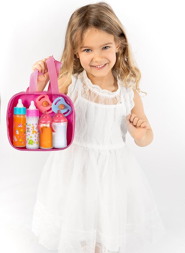 fash n kolor®, My Sweet Baby Disappearing Doll Feeding Set | Baby Care 6 Piece Doll Feeding Set for Toy Stroller 2 Milk