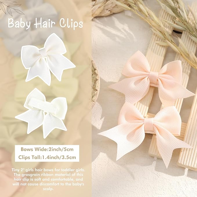 OAOLEER 2inch Baby Hair Clips, 24 Pieces Fully Lined Baby 12 Colors