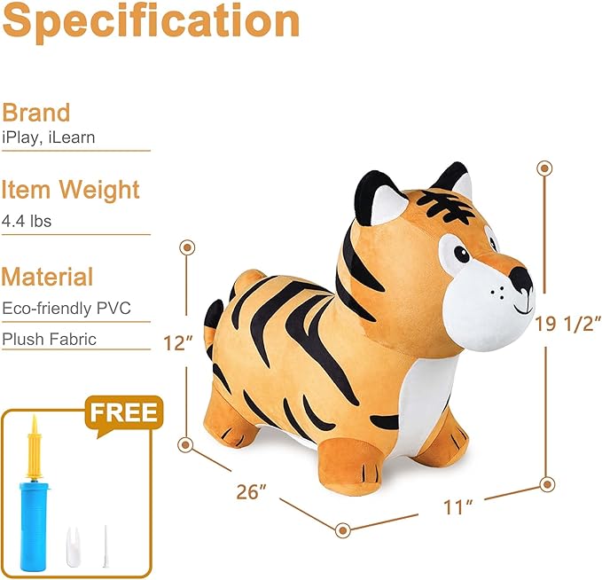 iPlay, iLearn Bouncy Pals Tiger Hopper Toy 2 3 4 5 6 Year